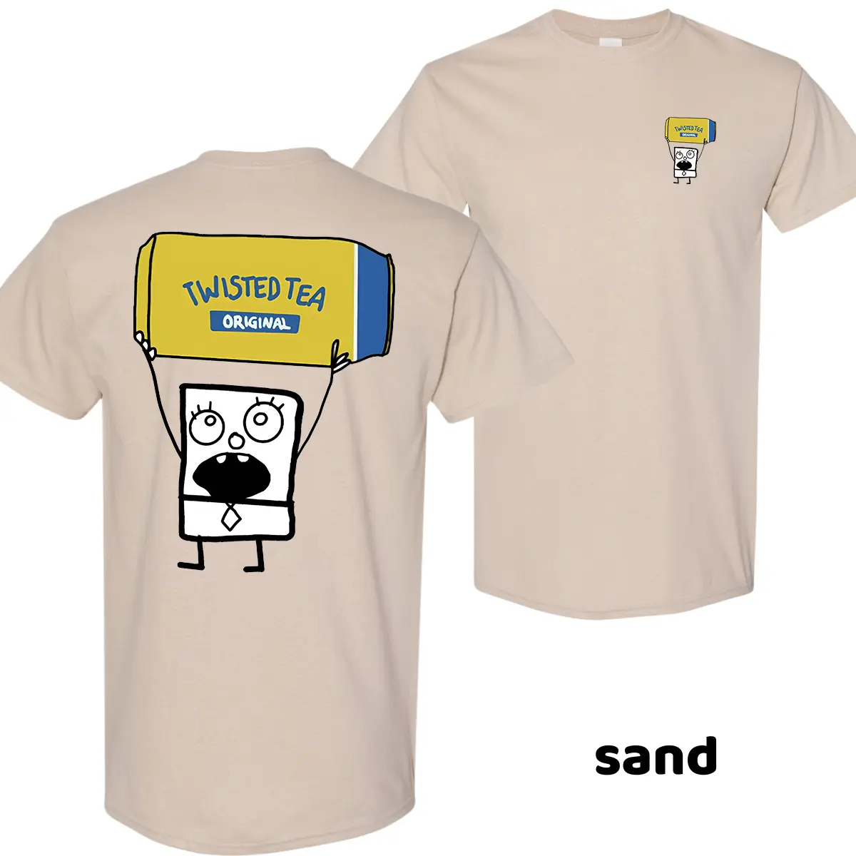 DoodleBob Twisted Tea Meme Shirt – Funny Graphic Tees for Men and Women, Unisex Cotton T-Shirt, Trendy Menswear Tops, Great Beer Lover Gift
