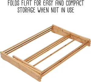 Honey-Can-Do DRY-09508 Natural Collapsible Clothes Drying Rack with 25-Linear Feet of Drying Space - Laundry, Accessories Bamboo