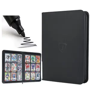 360 Pocket Trading Card Binder Compatible with Pokemon TCG MTG Baseball Sports Cards, Trading Card Side Loading Zip Binder, Premium Leather Card Collection Storage Binders