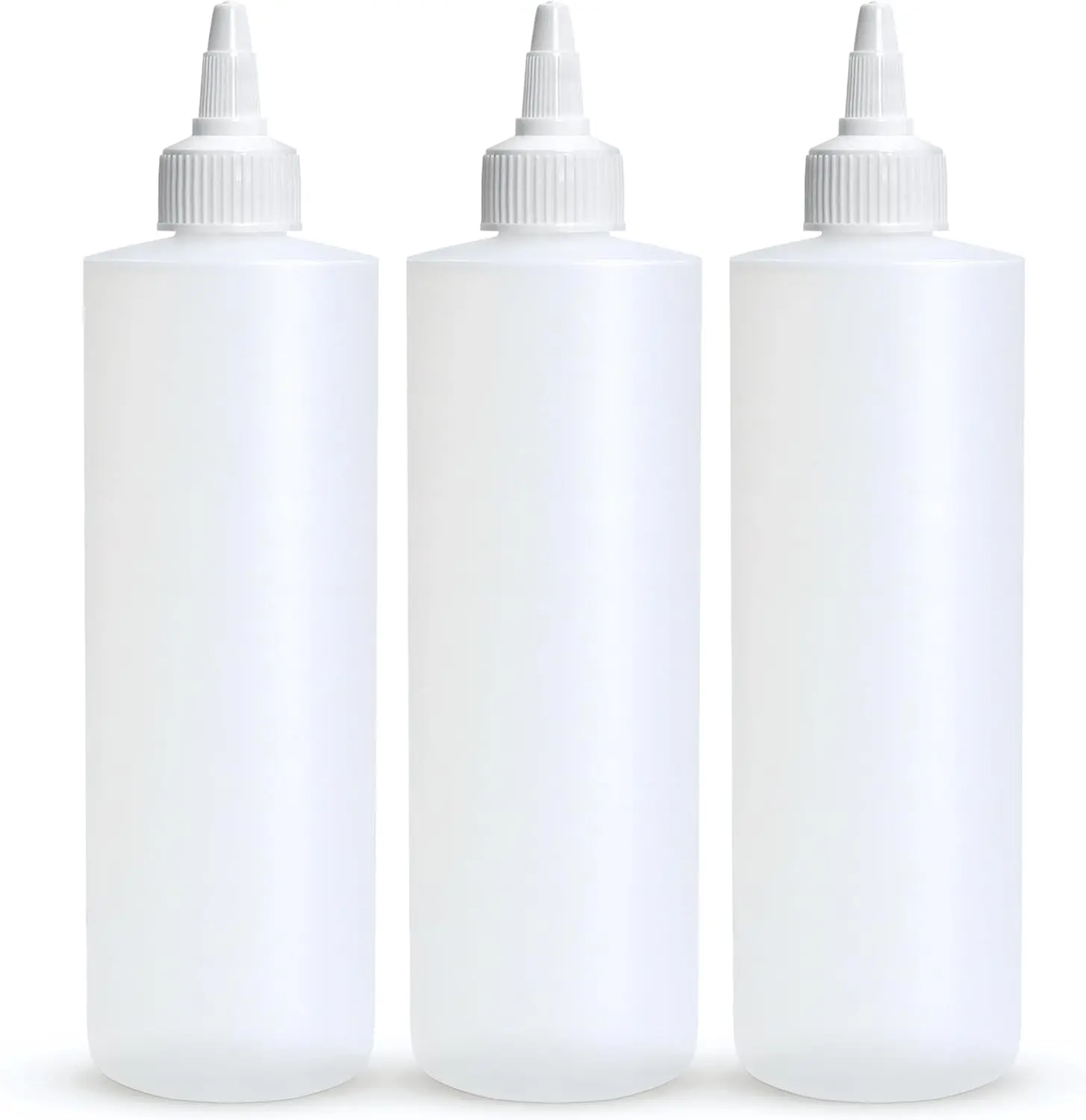 Condiment Squeeze Bottles, 8 OZ Empty Squirt Bottle with Twist Top Cap, Leak Proof - Great for Ketchup, Mustard, Syrup, Sauces, Dressing, Oil, Arts and Crafts, BPA FREE Plastic - 3 PACK