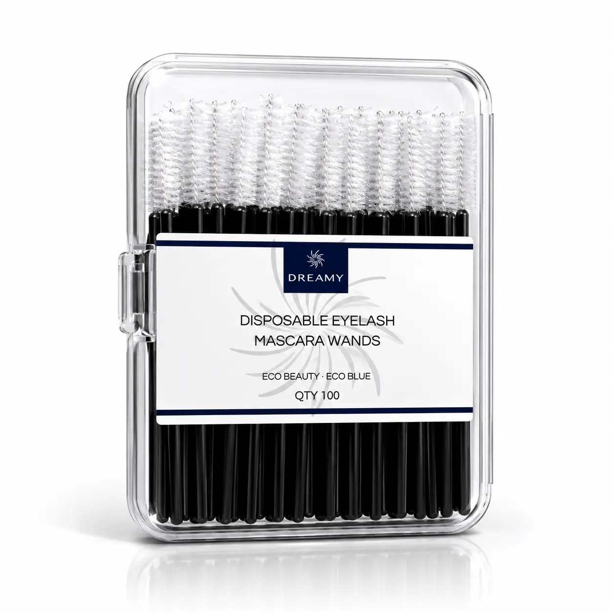 DREAMYBOND Disposable Mascara Wands, 100 Pcs Black Eyelash Brushes for Lash Extensions, Dense Fluffy Spoolie Brushes for DIY Cluster Lashes, Lash Care Tools for Salon, Travel & Home Use