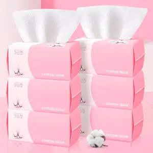 600 Count Disposable Face Towels, Biodegradable Facial Cleansing Towels, Soft & Thick Wipes, Makeup Remover Dry Wipes, Lint-Free Towelettes for Cleansing