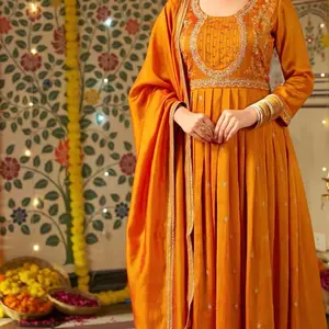Women plus size anarkali set Indian party wear Indian suit wedding heavy full work Indian Diwali  georgette material