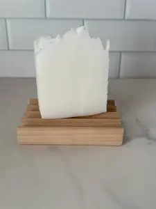 Handmade Soap Dish with Logo - Poplar Wood Soap Holder for Water & Moisture Exposure - Sustainable Hardwood Design - Free Soap Included
