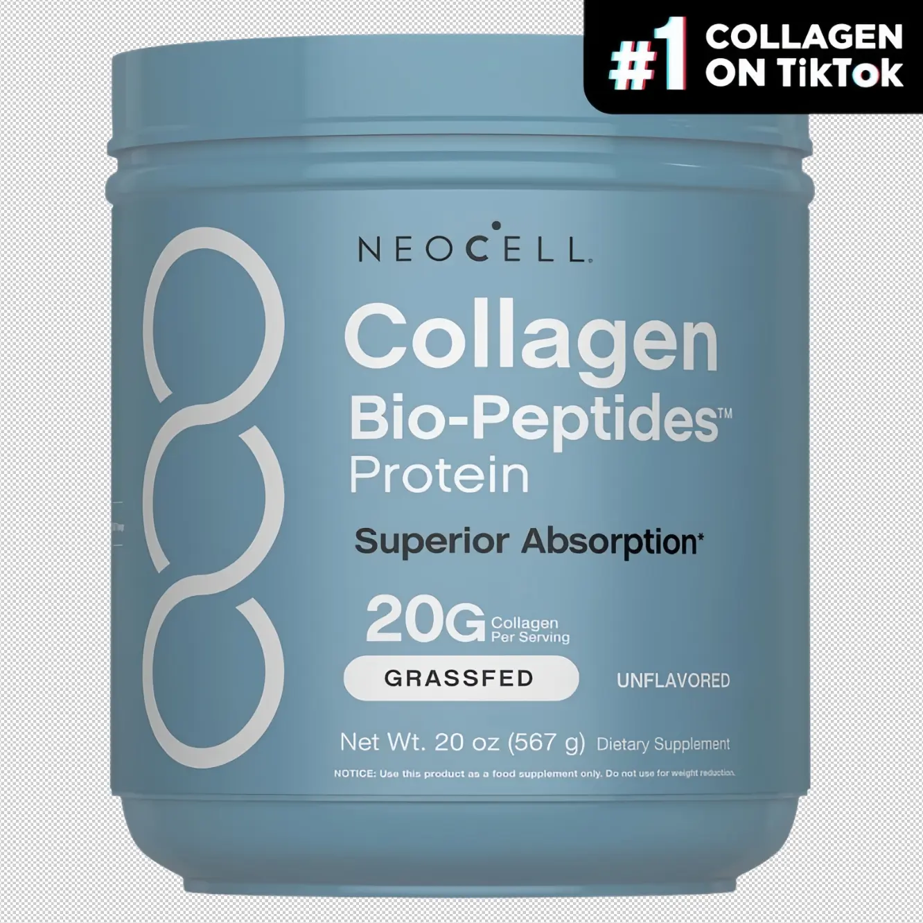 NeoCell Multi Collagen Bio-Peptides Powder - 20oz - With Hyaluronic Acid and Vitamin C - 10 Types of Collagen
