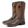 Palitutu Cowboy Boots for Men -Square Toe Botas with Classic Embroidered,Comfortable and Fashion Soft PU Leather,Fashion Closed Walking Shoes Decor Footwear