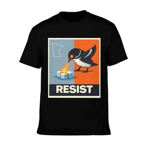 Loon Bird Melting Ice RESIST T-Shirt |   Minnesota State Bird Political Statement Top