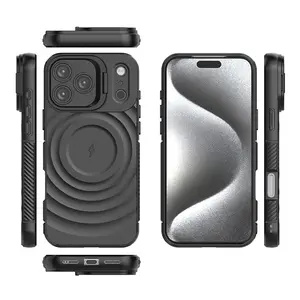 Compatible for iPhone 17 Pro Max, Magnetic Case with Camera Lens Cover & Fold Stand, 360 °   Rotating Shield for Camera, Protective Cover Magnetic Shockproof Phone Case for iPhone 17 Pro, Built-in Foldable Kickstand + Camera Lens Cover