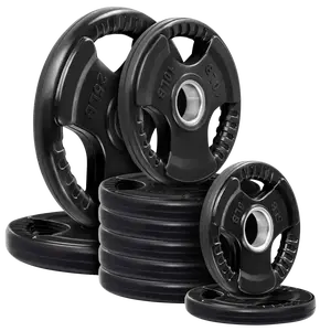 French Fitness Rubber Grip Olympic Weight Plate Set 120 lbs (New)