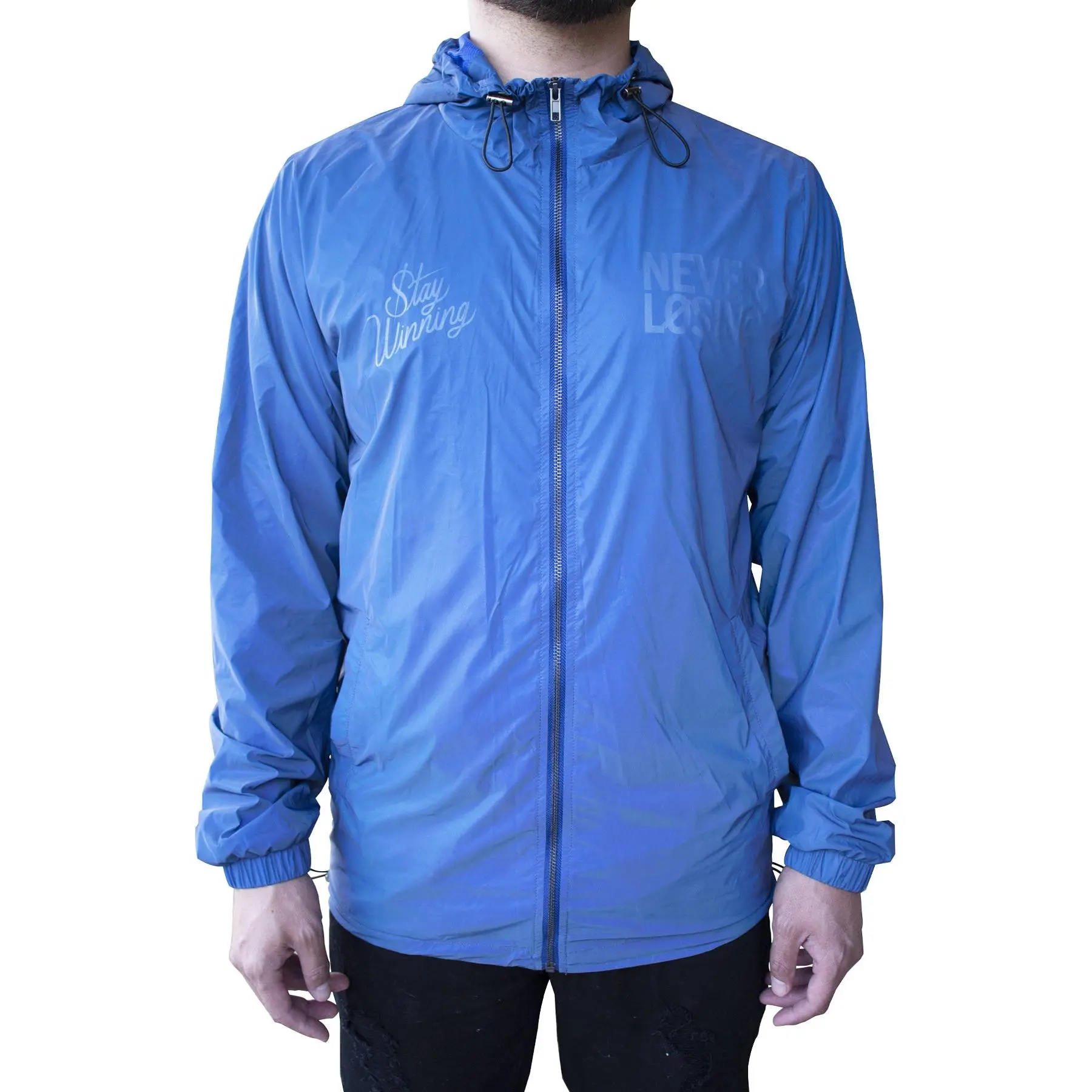 Stay Winning Blue 3M Windbreaker Zip-Up Jacket
