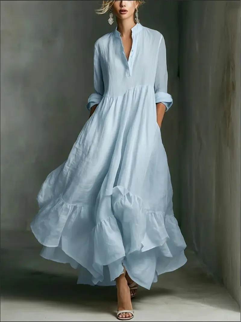 chinese dress ladies Off Shoulder Tiered A-Line Slit Gown by Lucci Lu 1432 main image 1