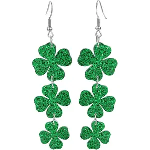 St Patrick's Day Earrings for Women Girls,Shamrock Dangle Earrings Green Clover Hat Drop Earrings Good Luck Hat earrings st. patricks day accessories Jewelry Gift