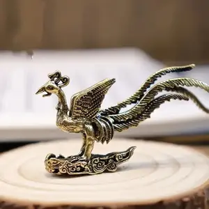 Lucky Phoenix Statue, Heavy Metal Figurine, Multifunctional Metal Decor for Home & Office, Perfect Wedding & Couple Gift for Christmas Halloween & Autumn, Home Decor Ornament