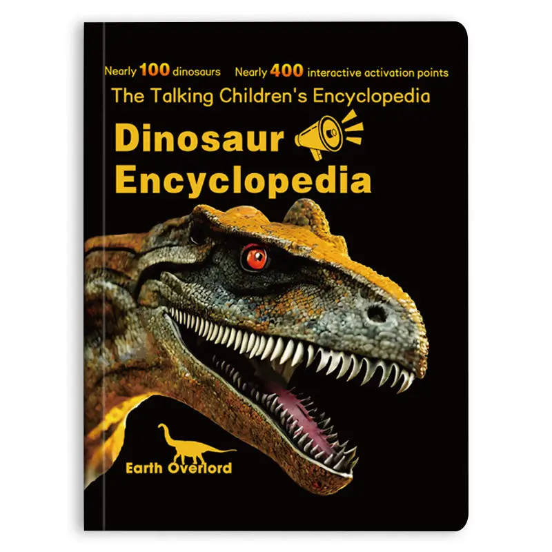 Kids Interactive Talking Dinosaur Book - Educational Language Toy with 400+ Touch Points, Real Dinosaur Sounds, Gift for 3-8 Year Old Boys & Girls