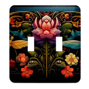 Decorative Switchplate -  Art Nouveaux Gilded Garden Symphony Metal Light Switch Cover, Multiple Sizes, Home Decor - #5329