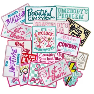 CY 15PCS Iron on Patches Phrase Embroidered Appliques for Clothing Random Assorted Styles Funny Patch Repair DIY Accessories