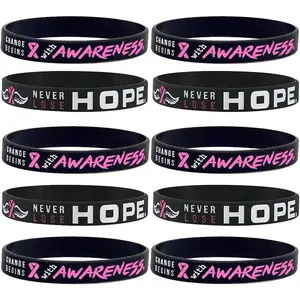 Breast Cancer  Bracelets Bulk  Ribbon Breast Cancer Awareness Bracelets Prevention Month Activity  Gifts for Women Men