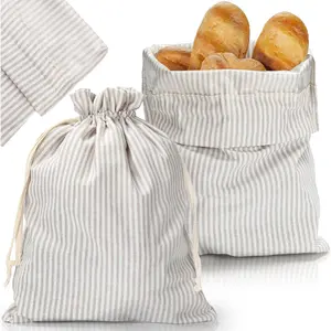 2 count Linen Bread Bags for Homemade 13 x 17 Inches Sourdough Bread Container  Linen Storage Bag with Plastic Saver  Large Storage for Artisan Bag(Retro Style)