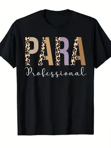 Paraprofessional Life Leopard 100 Day Last Day Of School T-Shirt.jpgSame style for men and women  summer short-sleeved printed T-shirt pure cotton 220G School Celebration Shirt Teacher Appreciation Gift Graphic Print Design Retro Print Tshirt