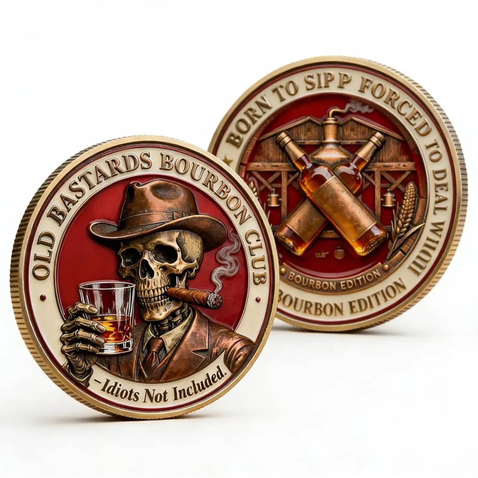 Old Bastards Bourbon Club Challenge Coin, Hunting Legacy Commemorative coin, Gift for Dad, Hunters, Golf Club