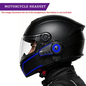 Bt35 Helmet Bluetooth-compatible Headset, Motorcycle Helmet Intercom, RGB Ambient Light, 500mah Battery, 30h Playtime, Voice Assistant, Hi-Fi Sound, Low Latency, Hands-Free Calling, Motorcycle Accessories
