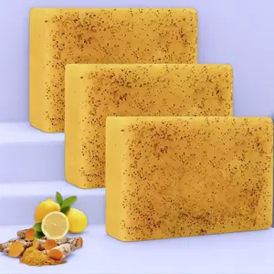 Turmeric Kojic Acid Lemon Beauty Soap Bar, Brightening Cleanser for Fading Hyperpigmentation & Uneven Skin Tone body homemade wash