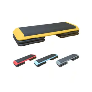 Sports season  43'' Aerobic Step Platform Adjustable Height 6 8in Exercise With 4 Detachable Risers Aerobics Workout Stepper For Home Gym Cardio Strength Training Strength training