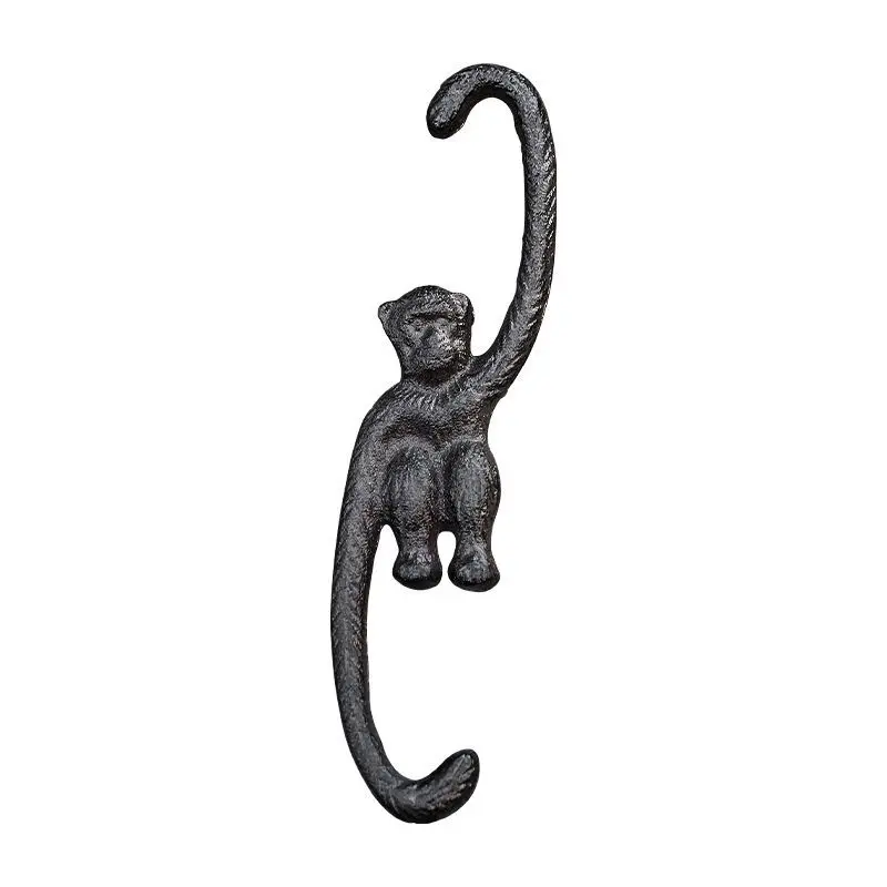 2 Counts Rural Iron Monkey Small Hook S Hook Hanging Animal Home Garden Grocery Retro Long Hook