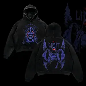 Of God No Limit" Solo Leveling Retro Vintage Unisex Oversize Anime Acid Washed Heavyweight Cotton graphic Hoodies, men clothing streetwear