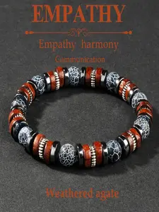 1pc minimalist fall accesorios colorful Agate brazaletes for dad Holiday high quality natural stone Premium Bracelet men bijoux Original Bracelets