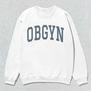 OBGYN Sweatshirt Obstetrics And Gynaecology Collegiate Crewneck Sweater Unisex Grey