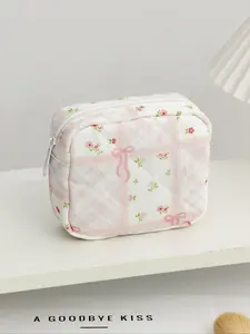 All Over Print Makeup Bag, Large Capacity Cosmetic Storage Bag, Zipper Makeup Organizer Pouch, Versatile Storage Bag for Travel, Gym, Office, Home, Cosmetics Organizer