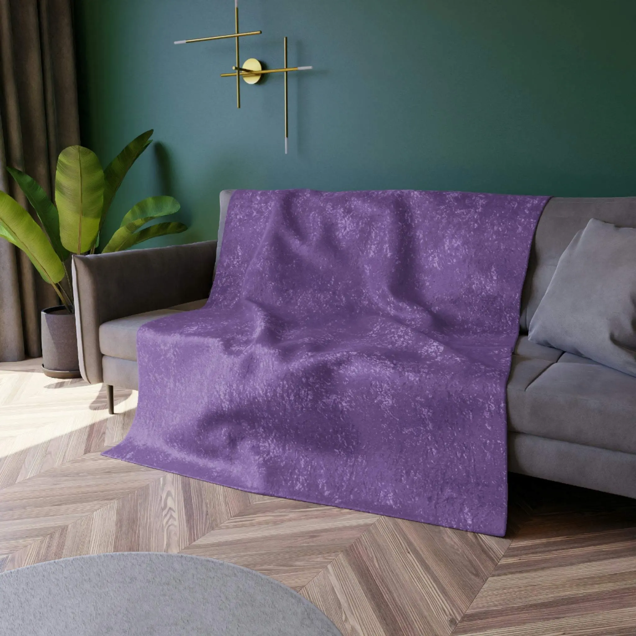 Mauve Crushed Velvet Blanket
