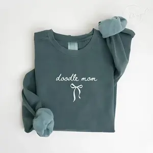 Ribbon Doodle Mom Sweatshirt, Doodle Mama Gift Dog, Breed Love Pet Parent Trendy Sweatshirt, Women's Goldendoodle Sweatshirt, Doodle Mom Crewneck Sweater, Gift For mom