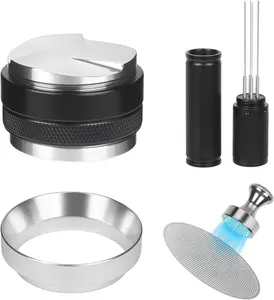 58mm Espresso Tools  Coffee Distributor and Tamper Leveler, WDT Tool,  Dosing Funnel and Puck Screen with Remover, Espresso Accessories Kit Fits 58mm Portafilters and Espresso Machines