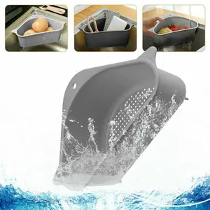 2 pack Triangle Colander Strainer Skimmer Basket Filter Drain Kitchen Sink Rack