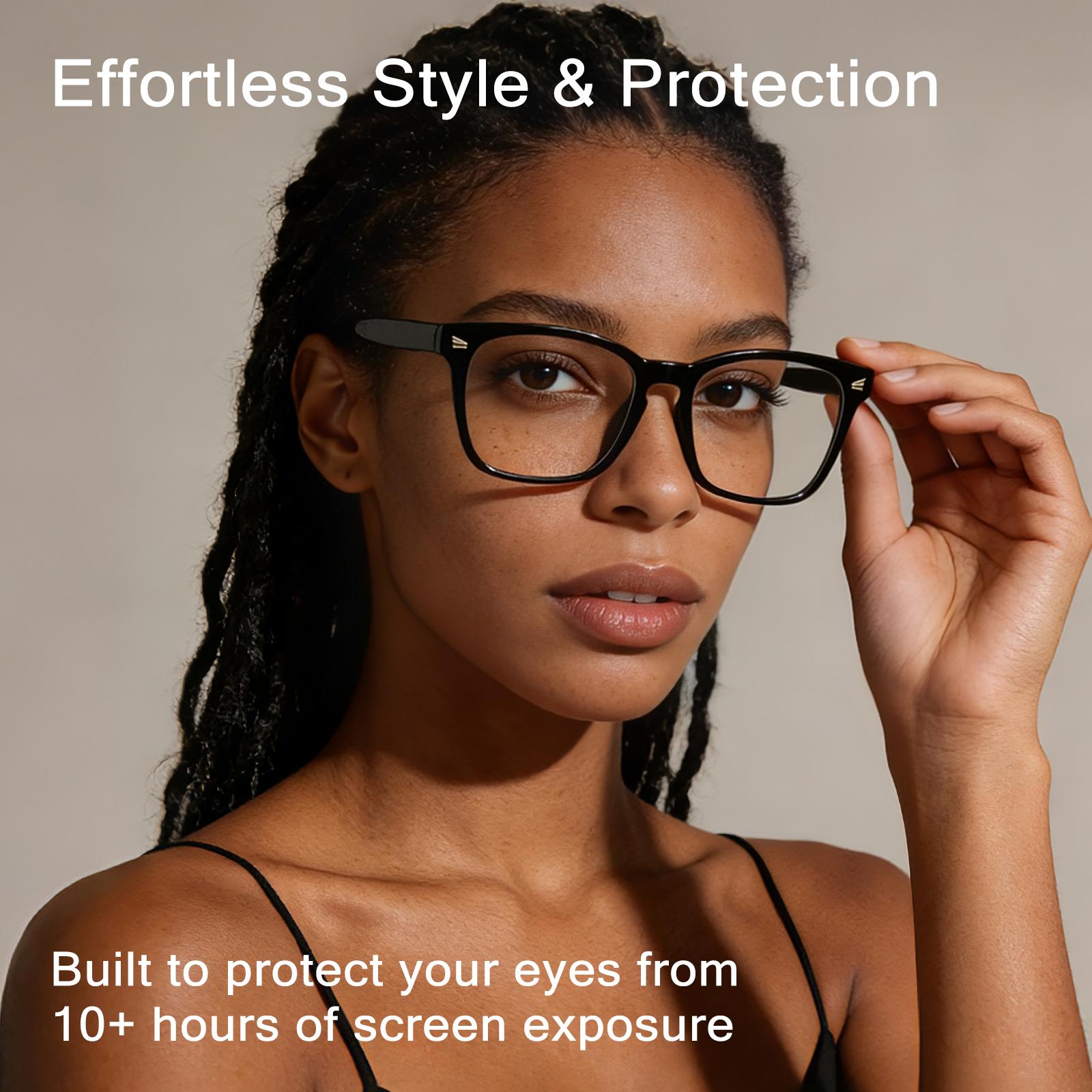 JOSCHOO 2 Pack Blue Light Glasses - Advanced Blue Light Blocking Computer Glasses - Screen Fatigue & UV Protection Blue Blockers for Women Men