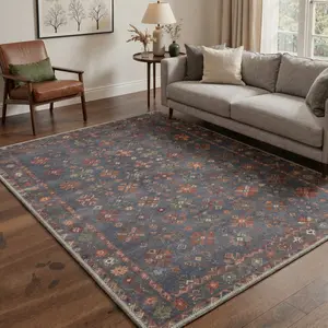 【Summervibes】GENIMO Area Rug – Pet Friendly, Non-Slip, Soft, Machine Washable Floor Rug, Home Carpet Ideal for Living Room, Bedroom, Kitchen, Hallway, Stylish Interior Decor ,ARP1975-PETAL