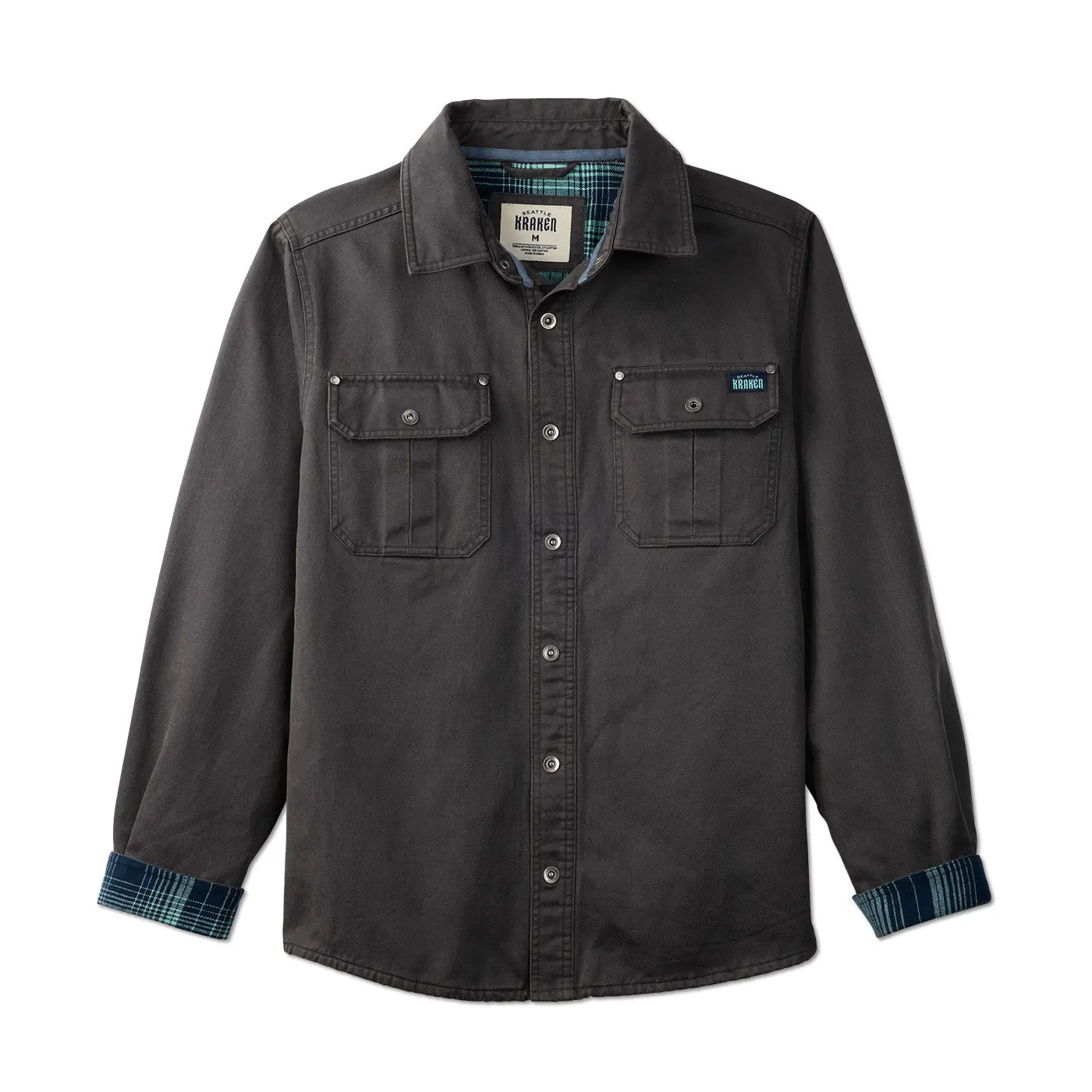 Seattle Kraken Flannel Lined Shirt Jacket