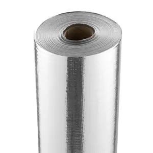 VEVOR Double Reflective Insulation Roll, Woven Fabric Radiant Barrier, 6.5 Mil 48 inx 250 ft, Aluminum Foil PE Woven Cloth Heat Reflective Shield, Thermal Insulation Roll for Window RV Roof