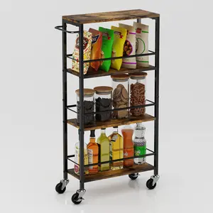 Slim Wheeled Storage Trolley — A 3-tier slim kitchen trolley, snack rack, and laundry trolley with handles, suitable for living rooms, dining rooms, and offices. Perfect Gift For Home.