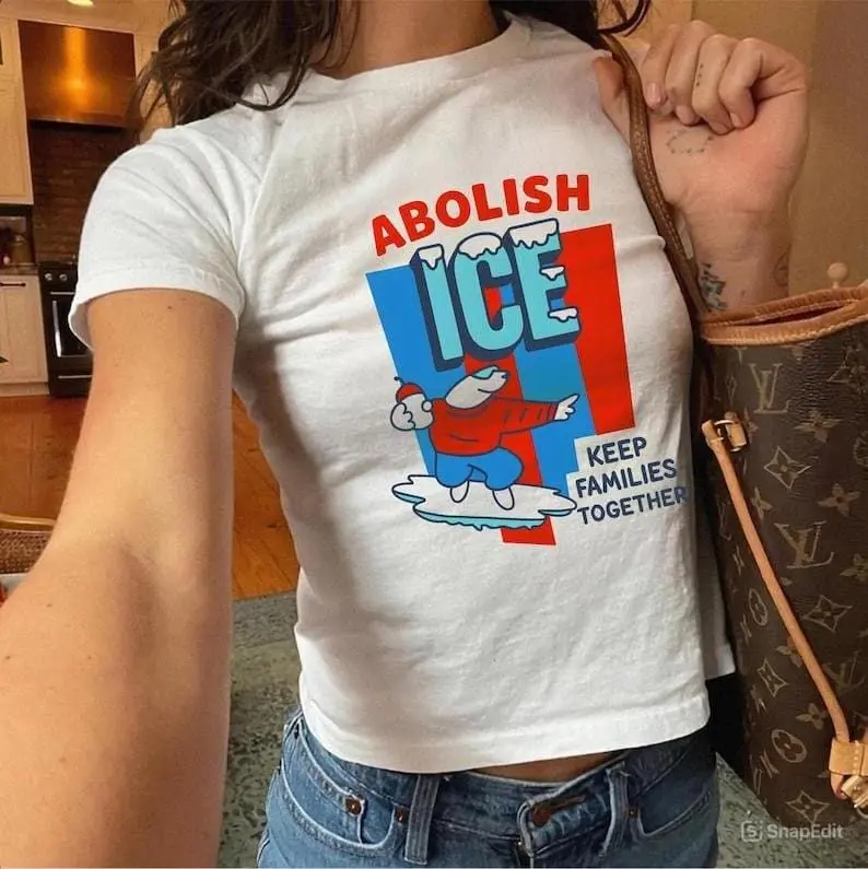 [Sale Up To 40%] Abolish ICE Baby Tee, No Human Is Illegal