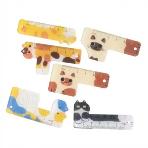 Portable DIY Mini Acrylic Cartoon Ruler for Students and Office, Fits in Pocket or Pencil Case, Convenient and Compact Design