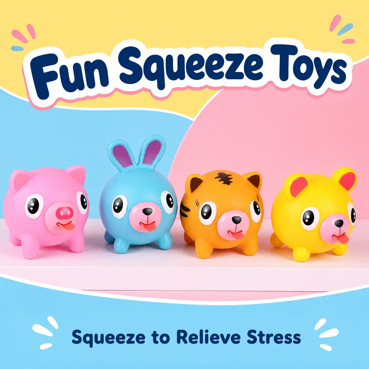 Heilove Vinyl Fidget Squishy Toy 12cm - Expert Clacker Animal Squeeze Toy, New Stress Relief Muscle Stimulator with Vocalizing Sound, Flexible Unisex Play Toy for Kids and Tweens
