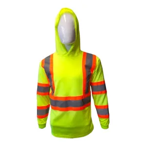 Green long sleeve safety Hoodie shirt