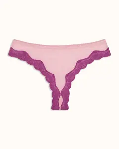 Women's Super Cheeky Panty - High-Waist Sheer Mesh, Cutout Detail