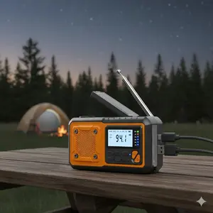 4000mAh Solar Crank Emergency NOAA Weather Radio with AM/FM, Alert, LED SOS Light & Phone Charger for Power Outage, Camping, Survival Gear, Indoor Outdoor Use