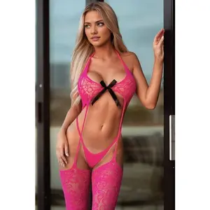 Fuchsia Vixen Exposed Bodystocking - Elegant Design with High-Quality Fabric and Versatile Use