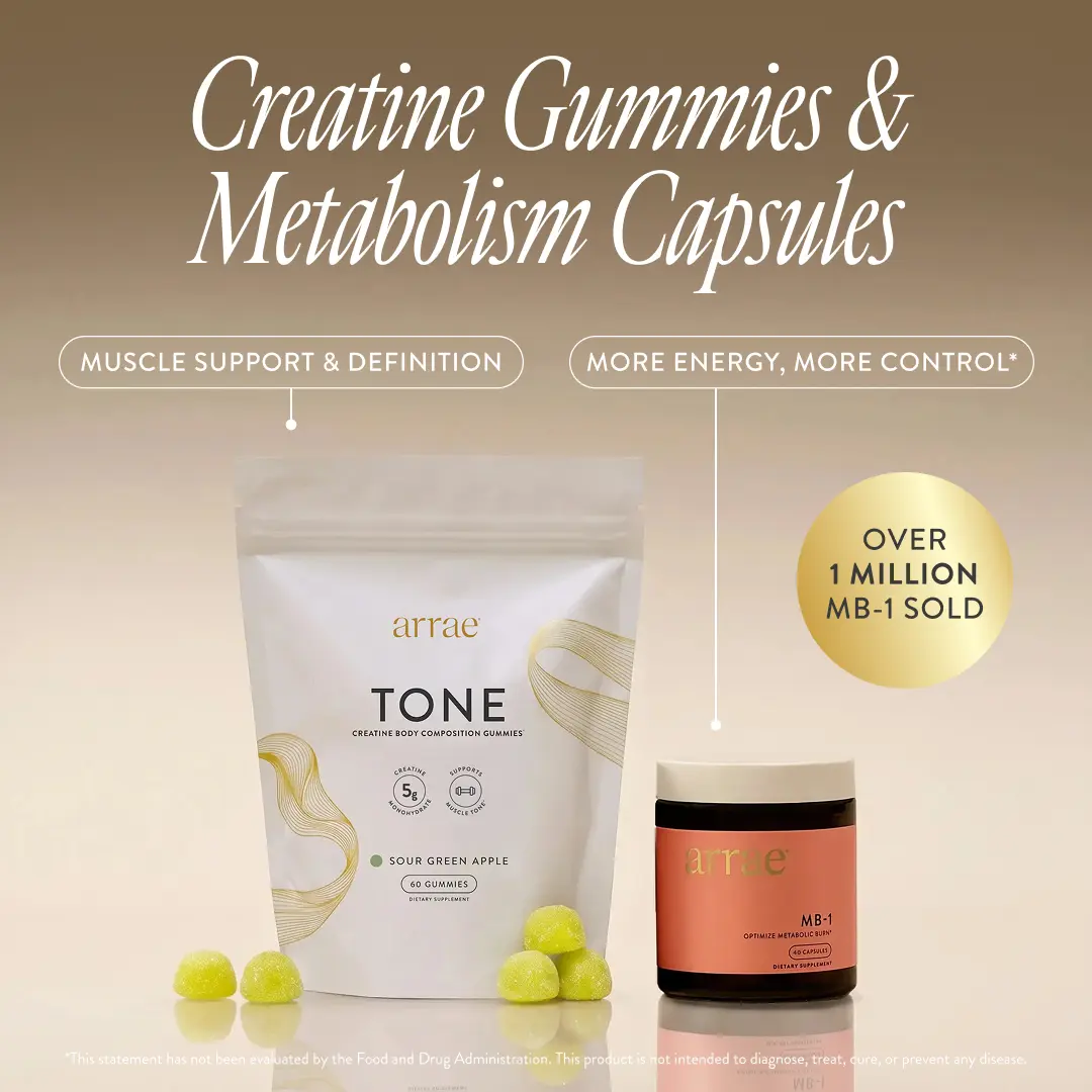 Arrae Cut & Shred Duo | Natural Energy Support & 5g Creatine Monohydrate Gummies| Dietary Supplements