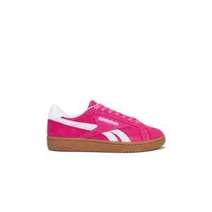 Reebok Club C Grounds UK Sneaker in True Pink, Digital Gleam & Gum Reebok Club C Grounds UK Sneaker in True Pink, Digital Gleam & Gum